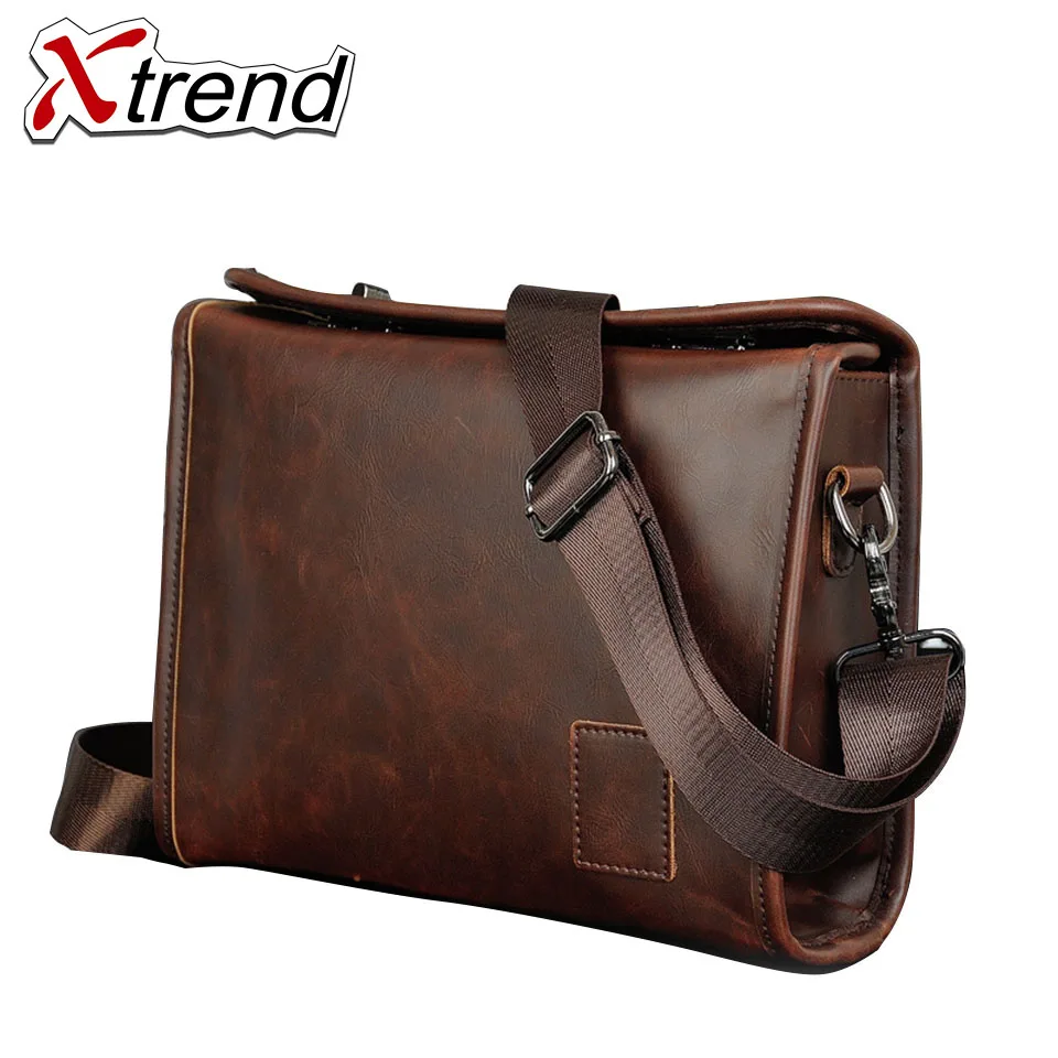 Xtrend Brand Leather Men Bag Male Messenger Bag Men Leather Shoulder Bags Small Ipad Holder Flap 2018 New Men's Crossbody Bags