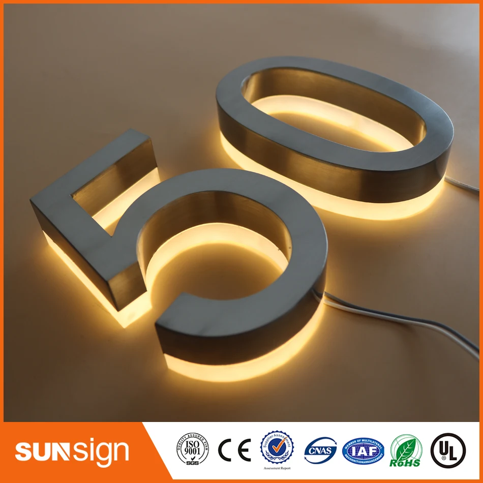 Custom led illuminated house numbers and letters sign