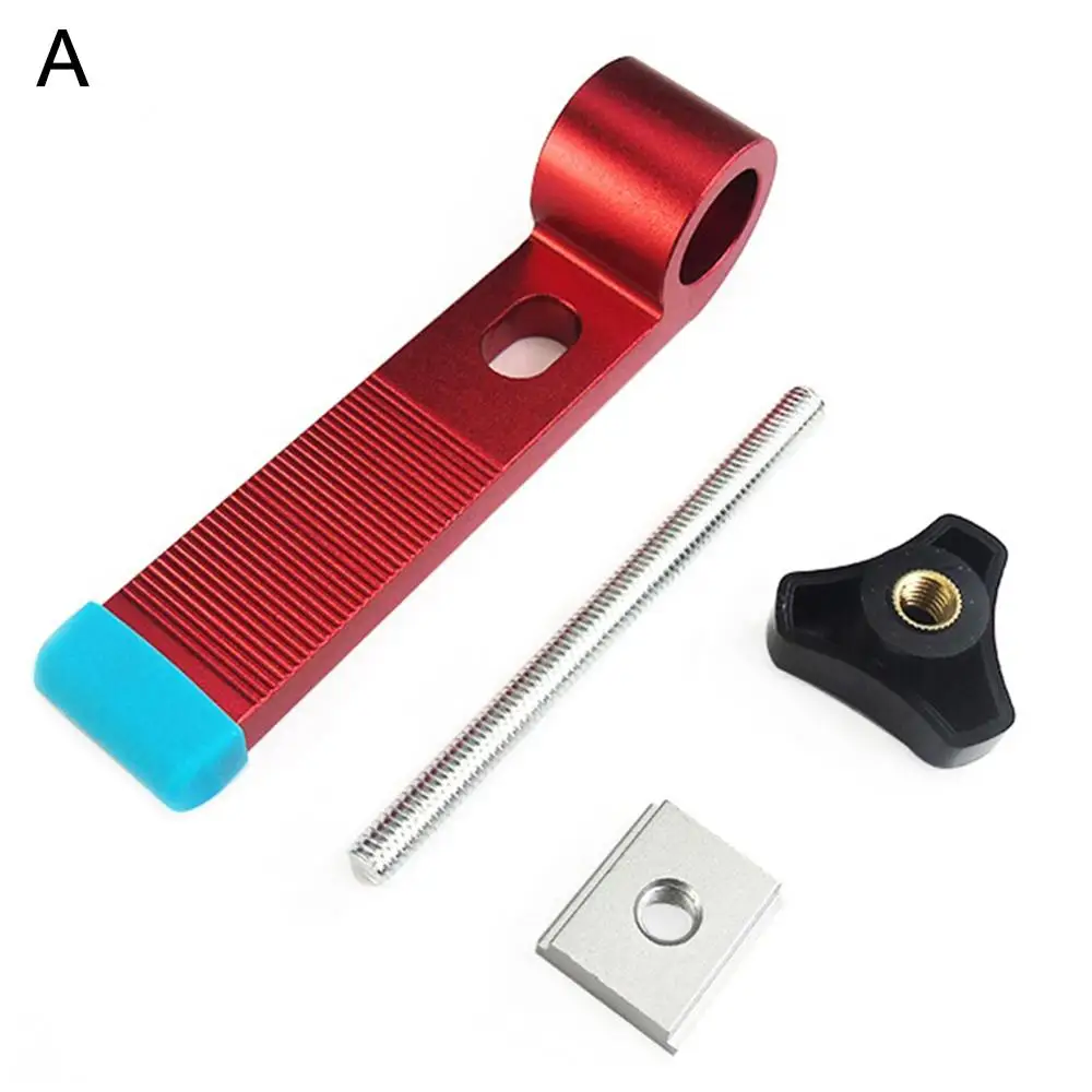 Aluminum Alloy Wood Clamp T-type Slide Slot Track Stopper Woodworking M8 Screw Positioning Limiter 
