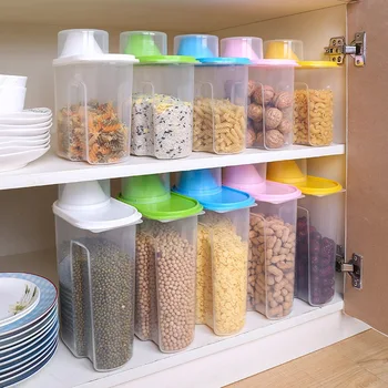 

2L Storage Box Dispenser Nice Box Cereal Boxes Kitchen Grain Storage Containers Bottles Rice Food Household Jars Py
