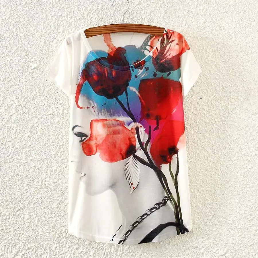 Женская футболка с цифровым принтом летняя коротким рукавом 2015|print tshirt|fashion