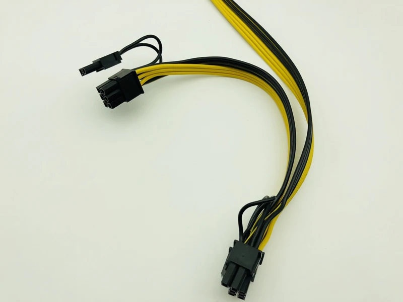 Dual 8pin (6+2) Splitter Power Power Cable PCIE Video Card Supply Wire 250 Female Terminal 18AWG Cables for ETH BTC Miner Mining