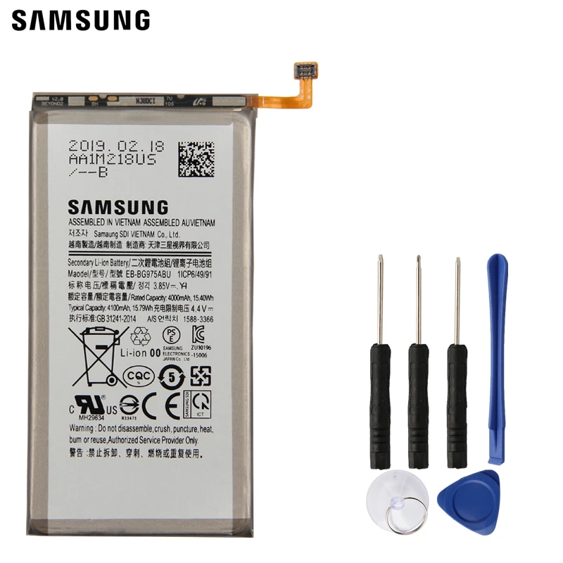 

Samsung Original Replacement Battery EB-BG975ABU For Samsung Galaxy S10 Plus SM-G9750 S10+ Authentic Phone Battery 4100mAh