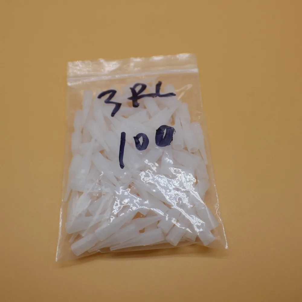 100 pcs 3RL Disposable Tattoo Permanent makeup needle tips Traditional needle caps Nozzle For Eyebrow Lip Tattoo Machine Pen