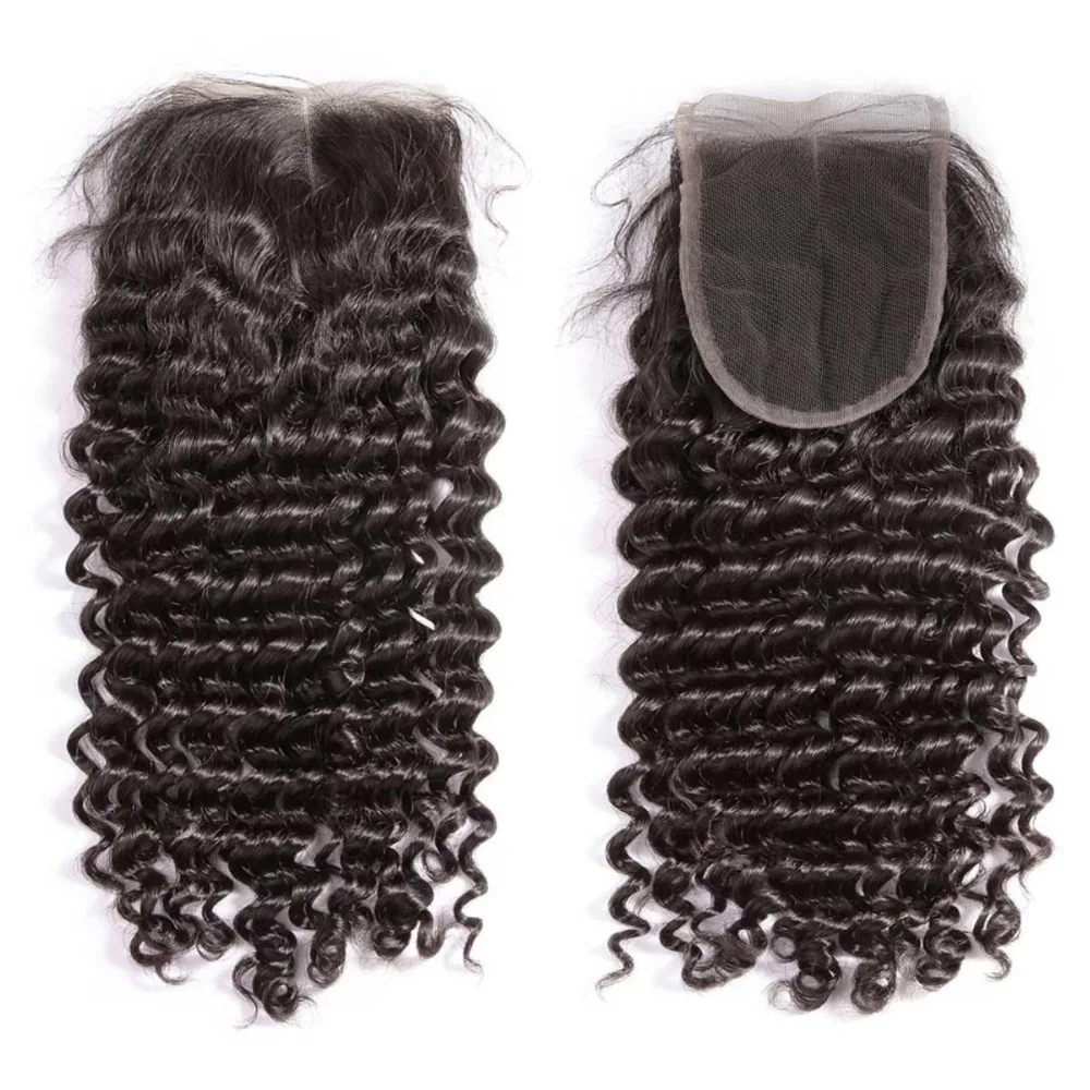 Promqueen Deep Wave Bundles With Closure Peruvian Human Hair 3 Bundles With Lace Closure Free/Middle Part Deep Curly Hair Promqueen Deep Wave Bundles With Closure Peruvian Human Hair 3 Bundles With Lace Closure Free/Middle Part Deep Curly Hair
