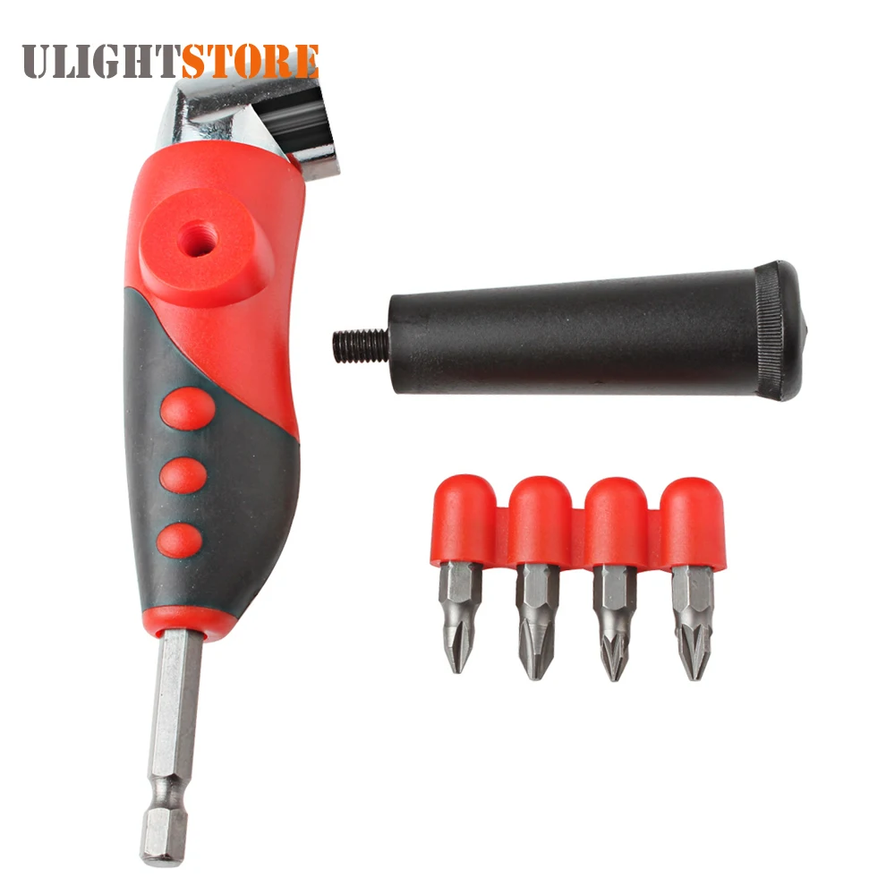 Reversible Bent Screwdriver Angle Driver Attachemnt Bits Phillips Head
