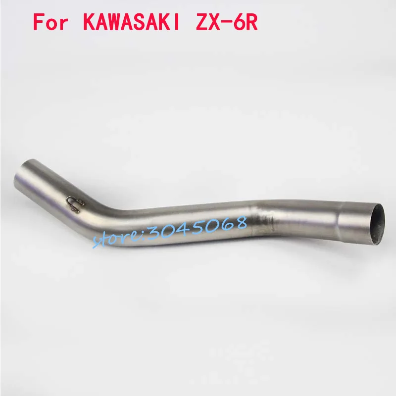 

ZX6R ZX10R Motorcycle Exhaust Link Pipe Middle Pipe Round Muffler For Kawasaki ZX-6R 2009-2017 ZX-10R 2008-2017 Without Exhaust