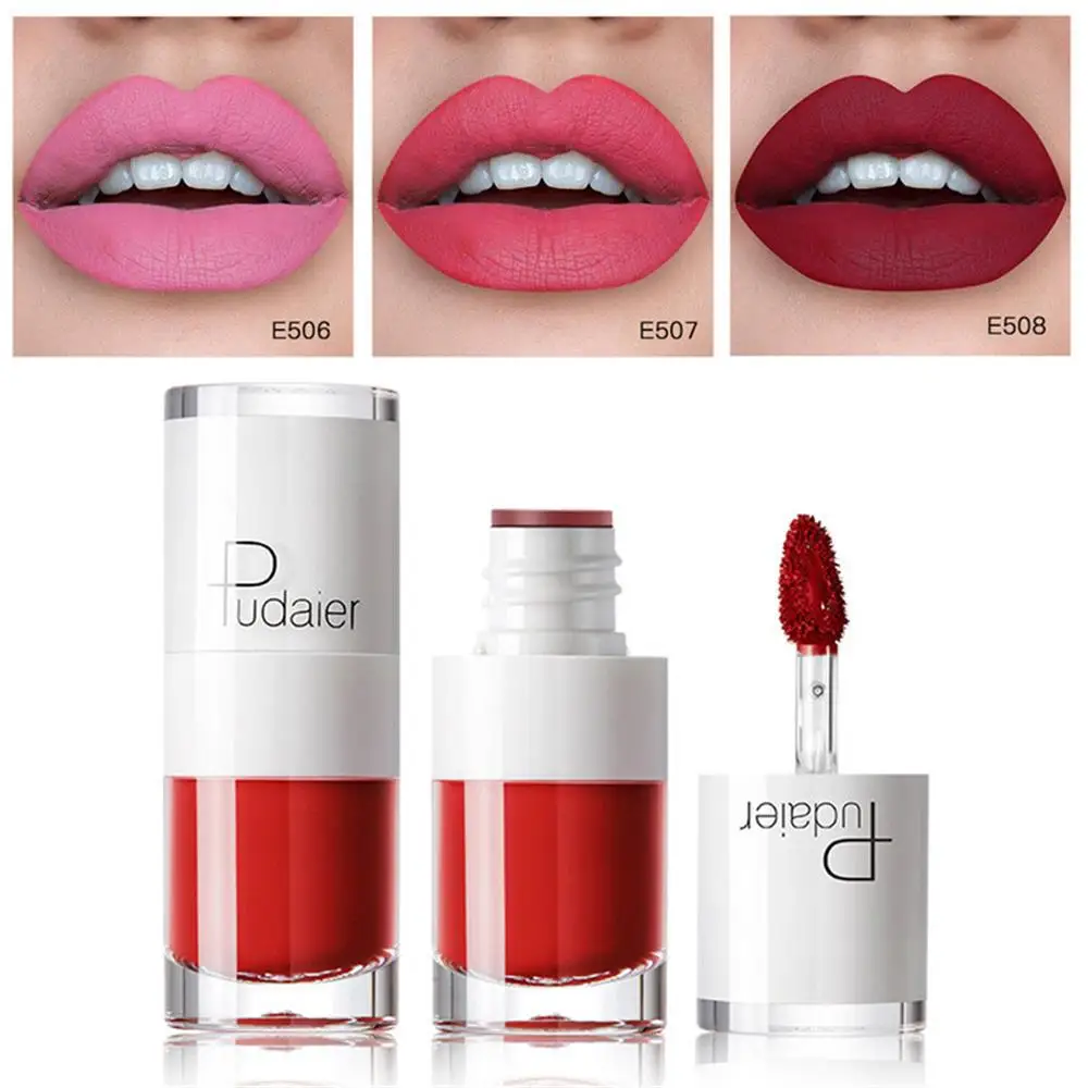

Lipstick 16 Colors White Bottle Matte Lip Gloss Lasting Moisturizing Non-marking Waterproof Non-stick Cup Lip Glaze