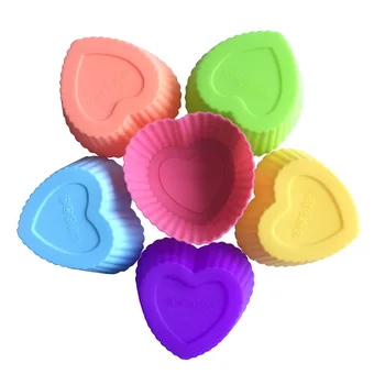 

Cupcake Mold Silicone Muffin Cup Pan Mold 7CM Heart Bakeware Baking Pastry Baking Tools for Cake Kitchen Gadgets