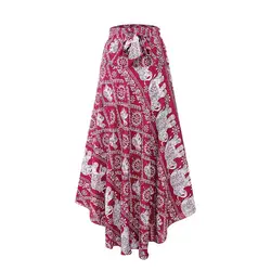 Женская сексуальная высокая талия Богемия юбки мода девушки форма плиссированная юбка Винтаж Свободный праздник парео для пляжа женские
