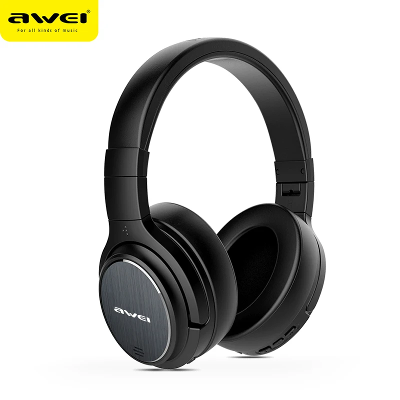 AWEI A950BL, беспроводные наушники, Bluetooth, наушники с шумоподавлением, стерео игровая гарнитура с микрофоном, шлем, fone de ouvido - Цвет: Black