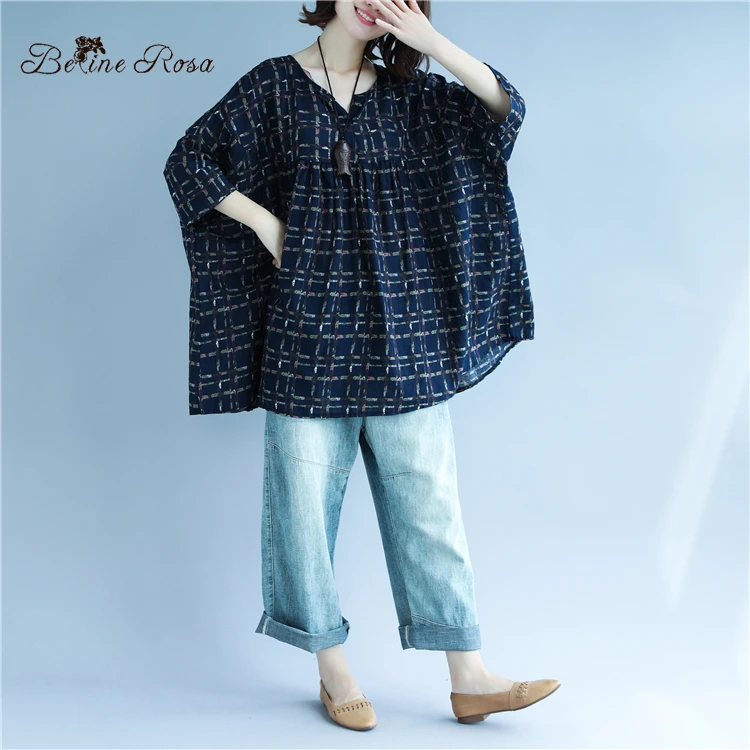 BelineRosa 5XL 6XL размера плюс женская одежда винтажный стиль верх d топы и рубашки