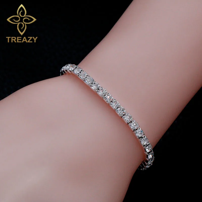 TREAZY Circle Crystal Bridesmaid Bridal Jewelry Sets Silver Color Rhinestone Wedding Necklace Earrings Bracelet Sets for Women - Image 4
