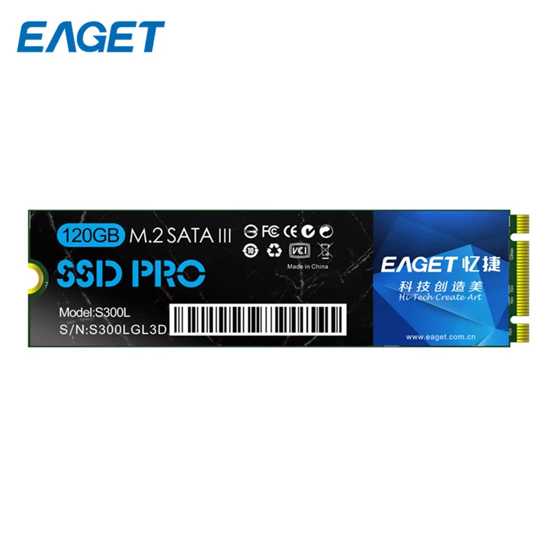 

EAGET S300L 120GB SATA 3.0 SSD Ultrabook 2280 NGFF 120GB High Speed Shockproof Internal Solid State Drive For Laptop