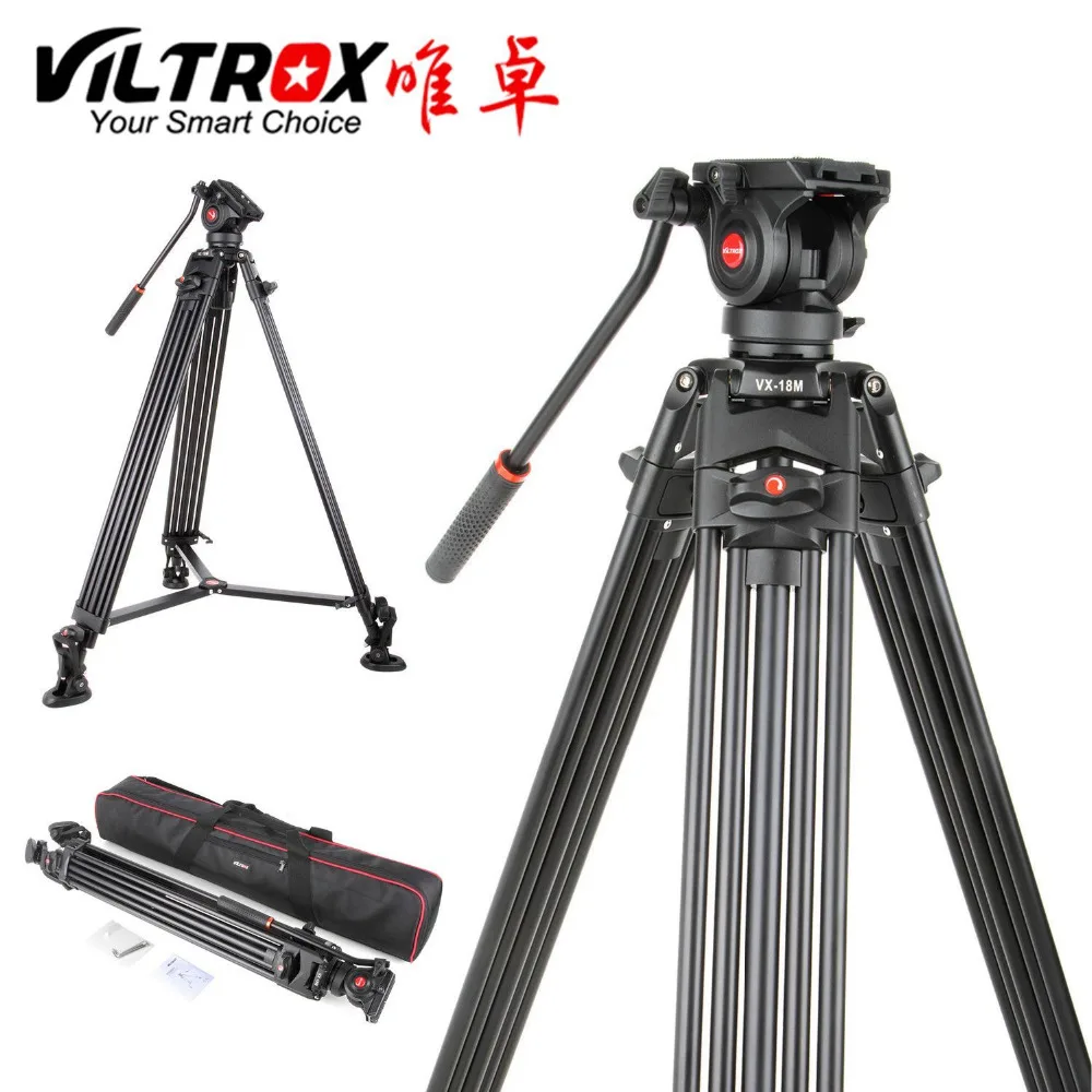 Online Viltrox VX 18M 1.8 m Professionale Heavy Duty Stabile di Alluminio Non slip Video Treppiedi + Fluid Pan Testa + Carry sacchetto per la Macchina Fotografica DV