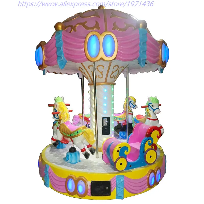 Дворец Стиль 6 игроков Merry Go круглая лошадь карусель вращение игры дети