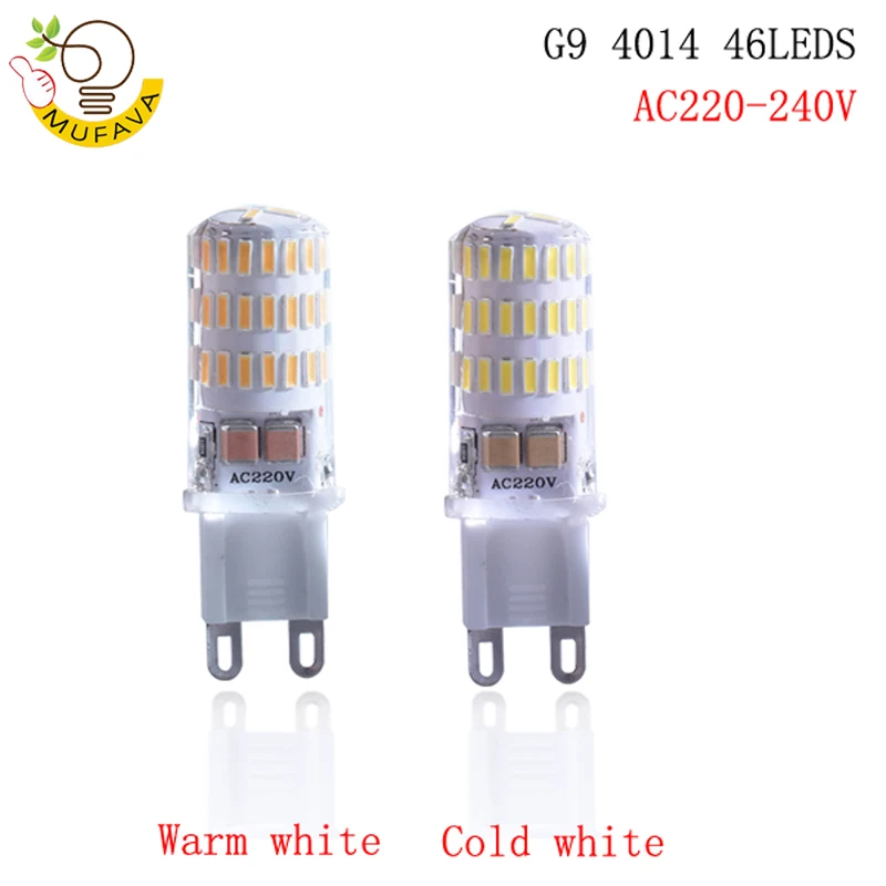 10 шт./лот G9 G4 3014 2835 4014 SMD 3 Вт 7 8 12 AC220V & DC 12V светодиодные силиконовые люстры лампы