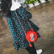 Круглая сумка с аппликацией и кисточками для девочек; детская сумочка с кисточками; круглая Цветочная сумочка; сумка на плечо; мини-сумка-мессенджер; дорожная сумка