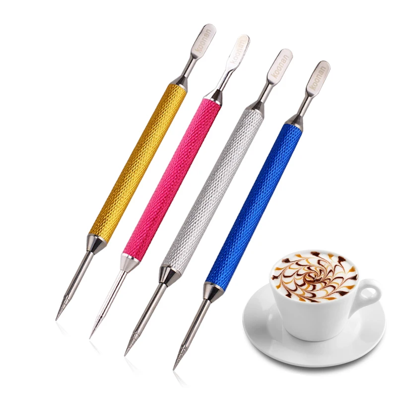 

FeiC 1pc 4 colors Coffee espresso Latte Art Pen Stainless Steel Tool Milk foam