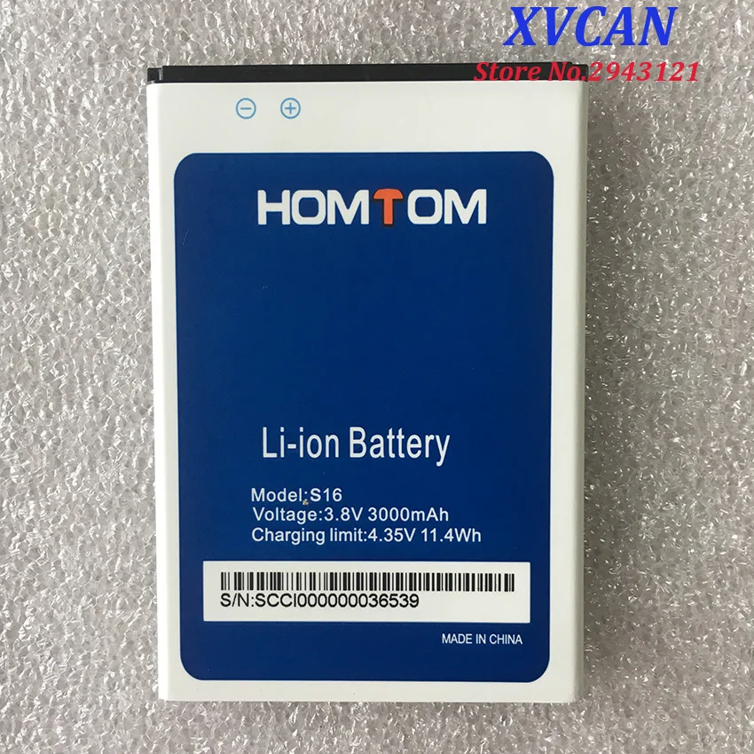 100% Оригинальный HOMTOM S16 аккумулятор большой емкости 3000 мАч оригинальный запасной