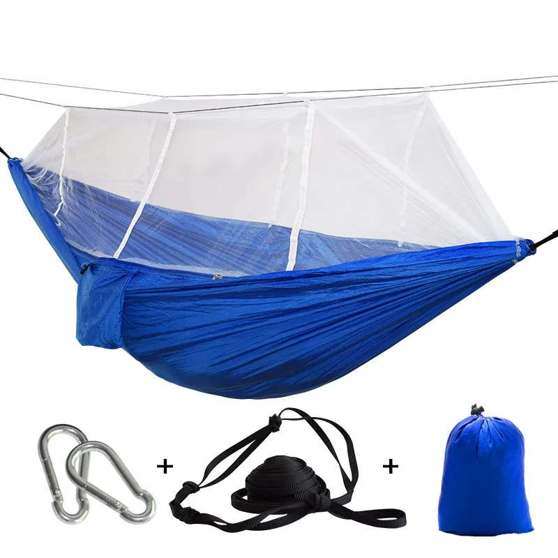 260x140cm Camping Hammock with Mosquito Net Double Travel Hanging Sleeping Bed Swing with Tree Straps for Travel Survival Garden outdoor furniture discount Outdoor Furniture