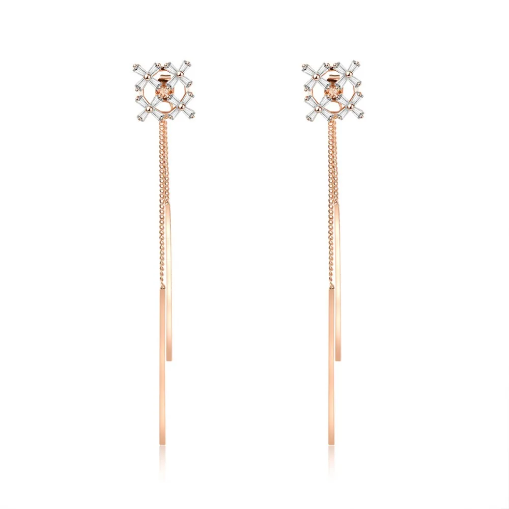 

Transmit love Earrings for woman New ins style geometric square earrings fringe decorative zircon fashion jewelry best gifts