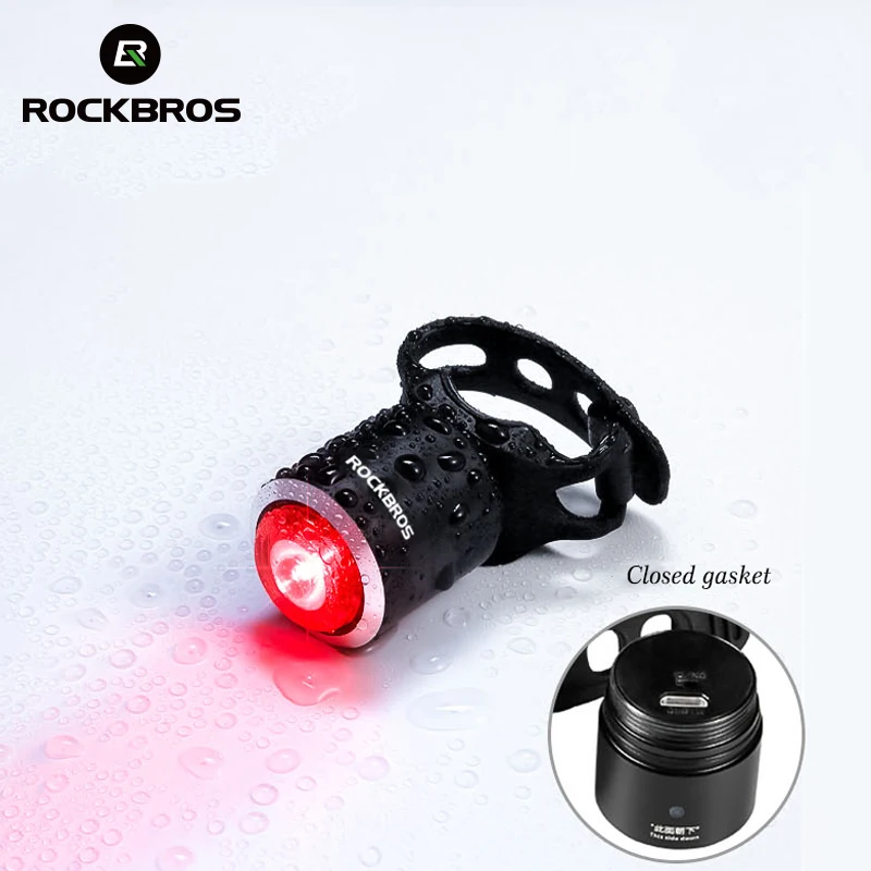 Discount ROCKBROS Waterproof Smart Bike Bicycle Light USB Rechargeable IPX5 Taillight Mini LED MTB Road Cycling Rear Lights 5 Lumens 1
