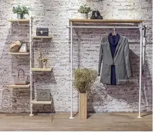 Cheap Clothes store display rack floor-to-ceiling island jewelry rack simple women's clothing store white solid wood shoe bag clothes Cheap Clothes store display rack floor-to-ceiling island jewelry rack simple women's clothing store white solid wood shoe bag clothes