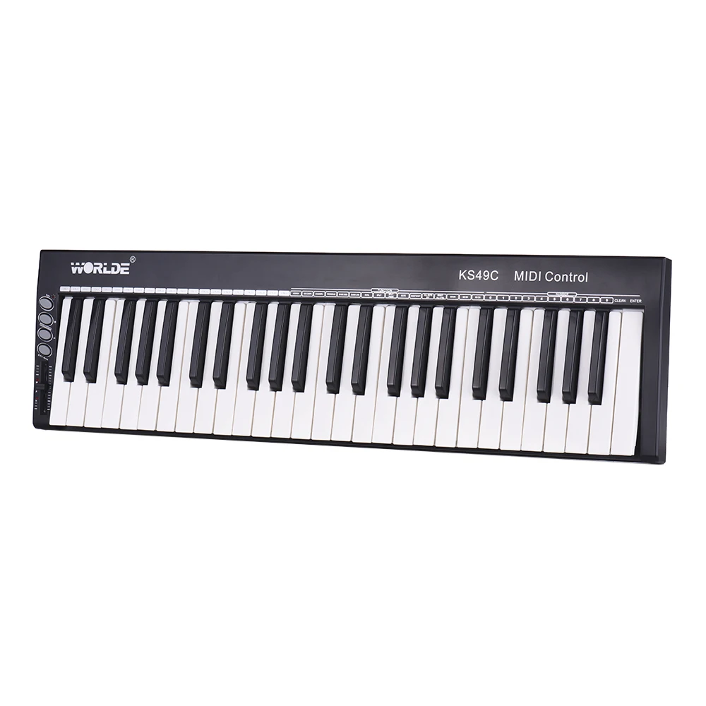 Высокое качество выбор KS49C 49-ключ USB MIDI контроллер клавиатуры с 6,35 мм гнездо для педали MIDI