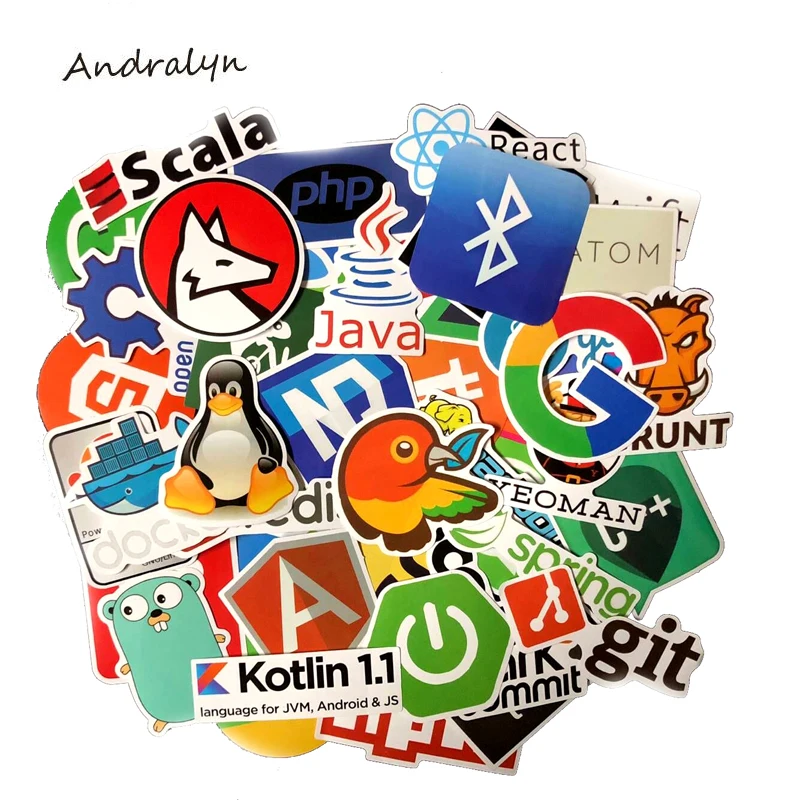 50 Pcs Internet Java JS Php Html Cloud Docker Bitcoin