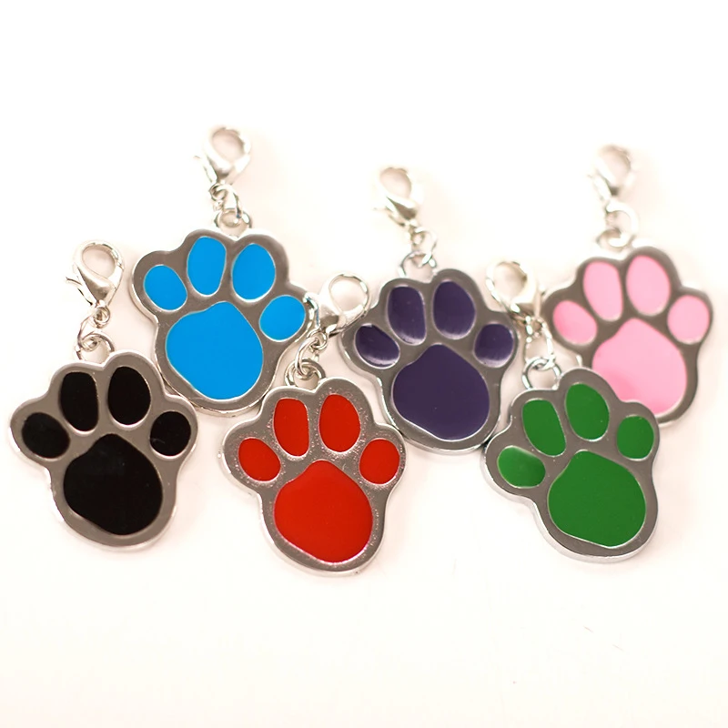 

Puppy Identity Cat Dog Pawprint Necklace Collar Pet Jewelry Collar Pendant Tags