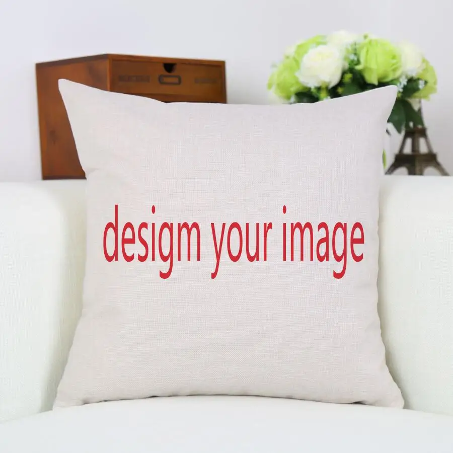 

Cushion Cover Personalised Cotton Linen Custom Printed Pillow Case Home Decoration For Car Sofa Waist Pillowcase Gift Wholesale