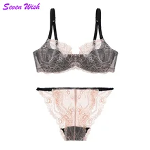 Популярный кружевной комплект с бюстгальтером, сексуальный женский ультра-тонкий кружевной бюстгальтер с эффектом пуш-ап, тонкое дышащее нижнее белье размера плюс, комплект с бюстгальтером