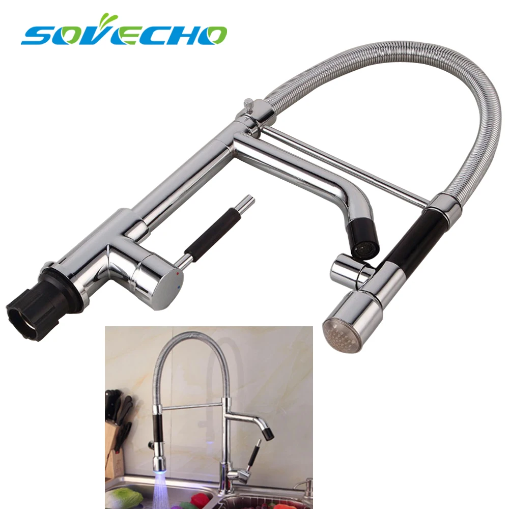 

ED Kitchen Faucets Chrome sink Mixer Faucet for Kitchen Single Handle Pull Down Deck Mounted Crane for Sinks water tap TL064
