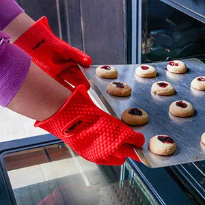 WALFOS 1 шт. термостойкая Толстая силиконовая кухонная печь для барбекю перчатки для приготовления пищи рукавица для Гриль-барбекю прихватка для выпечки перчатки