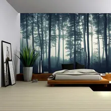 Пользовательские 3D фото обои пейзаж Фреска Туманный лес декоративный настенный плакат искусство Съемная стенная Фреска настенные наклейки