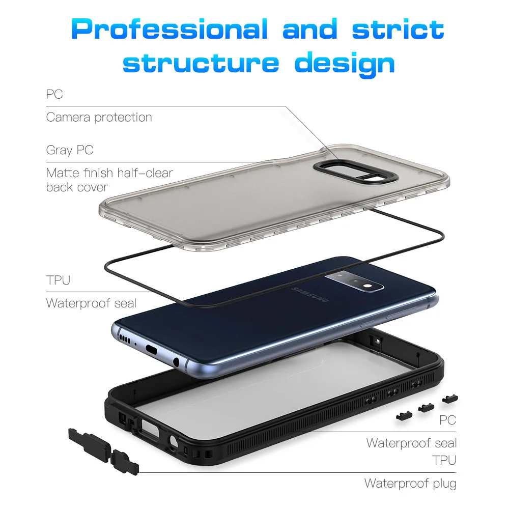 100% Waterproof Case for Samsung galaxy S10 E New 360 Full