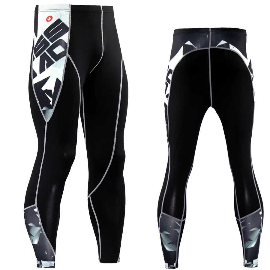 

Sport Print Compression Jogging Pants Men Running Tights Men Gym Skinny Training Fitness Sport Leggings Men Polyester Trousers