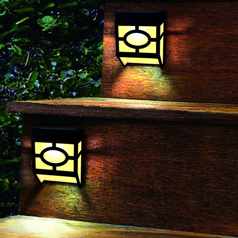 LED Modern Newest Type Durable PVC Solar Light  Wall Mount  Outdoors Wall Fence Solar Garden Path Landscape Fence Yard Lamp