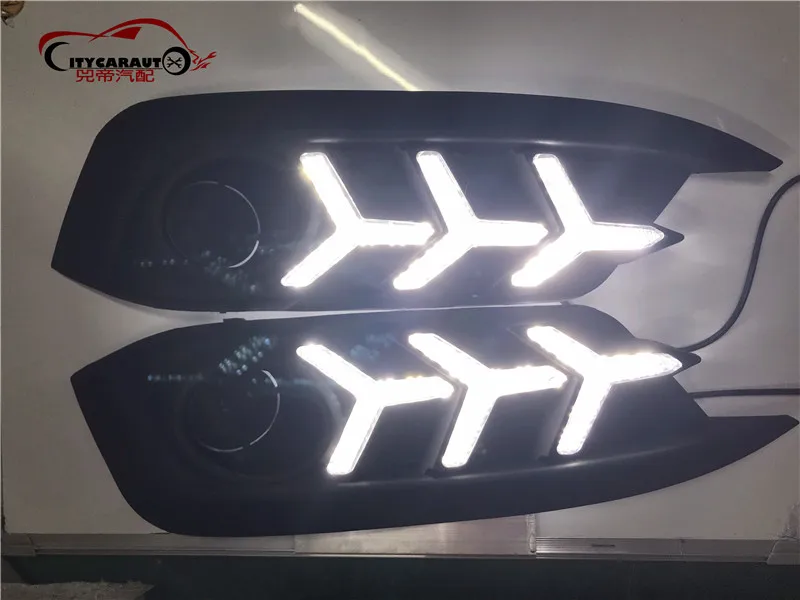자동차 깜박이 led drl 주간 러닝 조명 주간 조명 2PCS 혼다 시빅 2017 2018 안개 램프 커버 기능 신호등