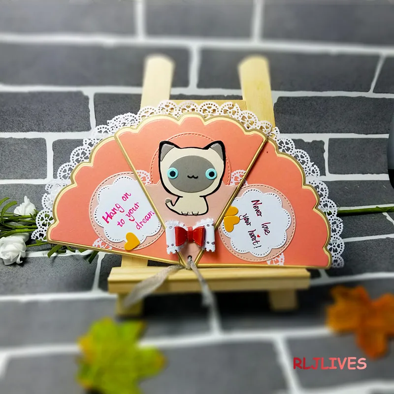 

3D Fan Metal Cutting Dies DIY Scrapbooking Card Stencil Paper Craft Handmade Album Handbook Decoration