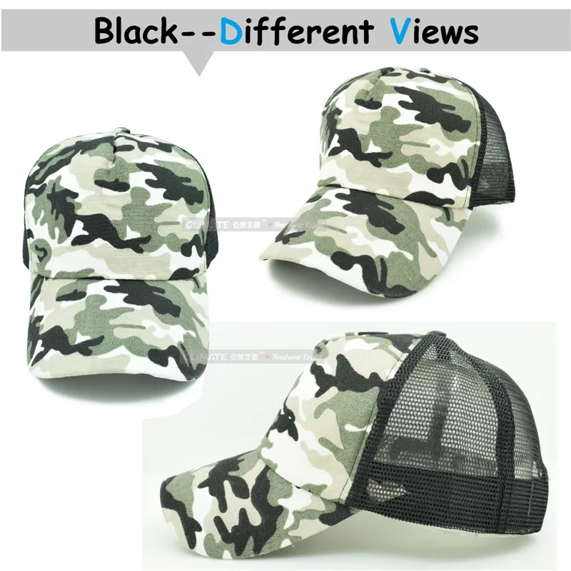 CLIMATE Men Camouflage Trucker Cap Fishing Hunting Mesh Caps Cool adjustable Cap Hats for adult man Trucker cap