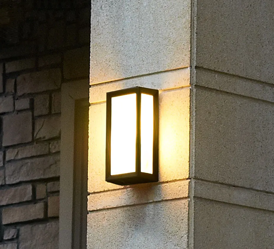 TRANSCTEGO Европейский ретро открытый настенный светильник светодиодный водонепроницаемый внутренний двор Алюминиевая Полка Для Террасы минималистичный светильник для крыльца