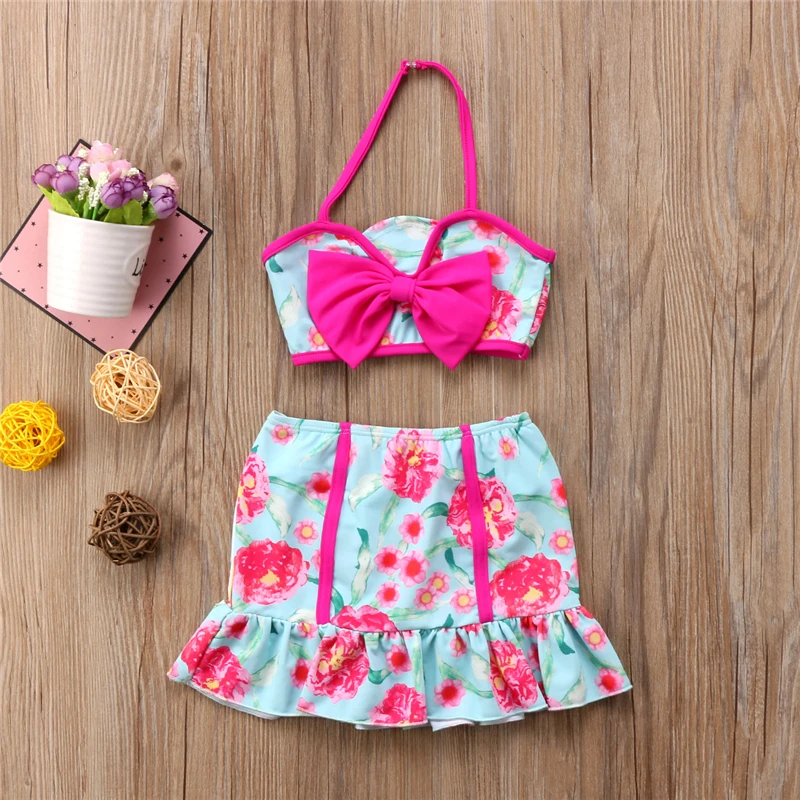 Girls Swimwear+Cover Up 2018 Summer Girls Bikini Set Skirts Flower Printing Cove up Beachwear 3PCS Baby Swimsuit Bathing Suits Girls Swimwear+Cover Up 2018 Summer Girls Bikini Set Skirts Flower Printing Cove up Beachwear 3PCS Baby Swimsuit Bathing Suits