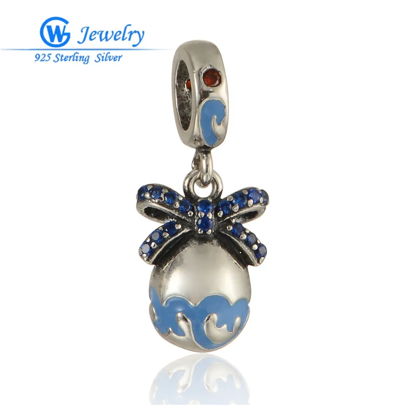 

2016 Easter Jewelry 925-Sterling-Silver Colored Egg Charm Fit Snake Bracelet & Necklace Gw Fashion Jewelry S328H10