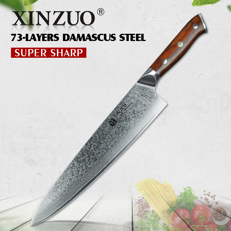 XINZUO 10 inch Chef Knife Japanese Damascus Stainless Steel Kitchen