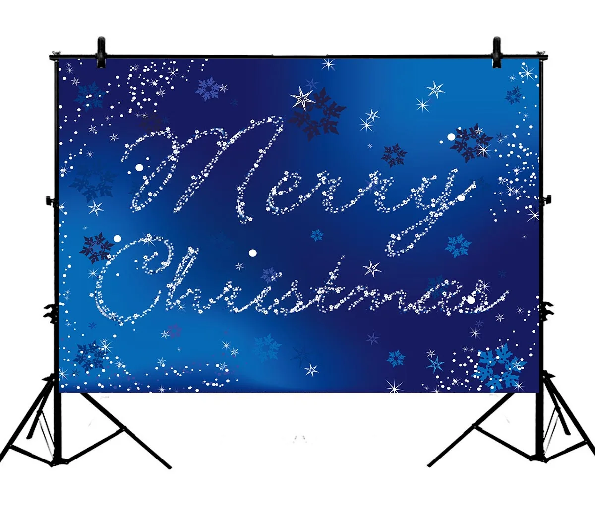 

5x7ft Merry Christmas Stars Bokeh Halos Snowflakes Xmas Polyester Photo Background Portrait Backdrop