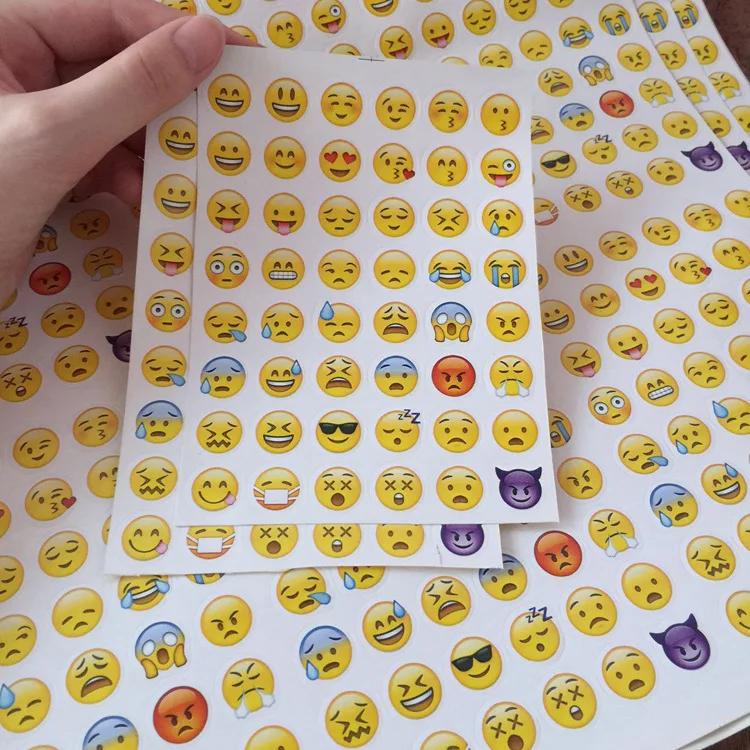 (1Sheet/Sell) Emoji Smile Face Diary Stickers Posted It Kawaii Planner Memo Scrapbooking Sticker Stationery Child Toy Stickers -