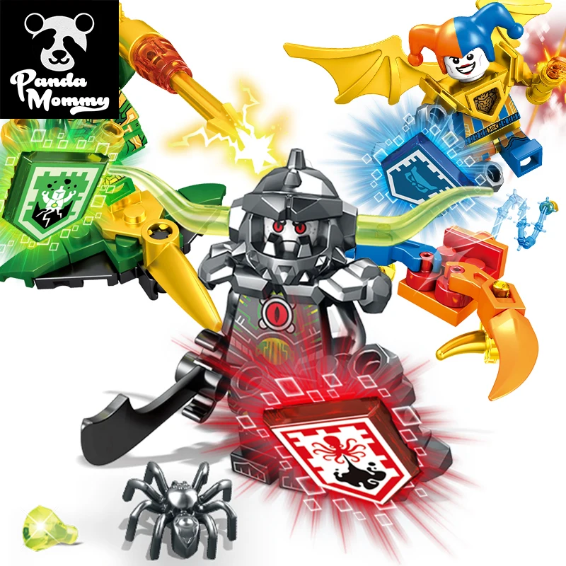 

Nexo Knight Clay Moorington Aaron Figure Building Block Toys for Children