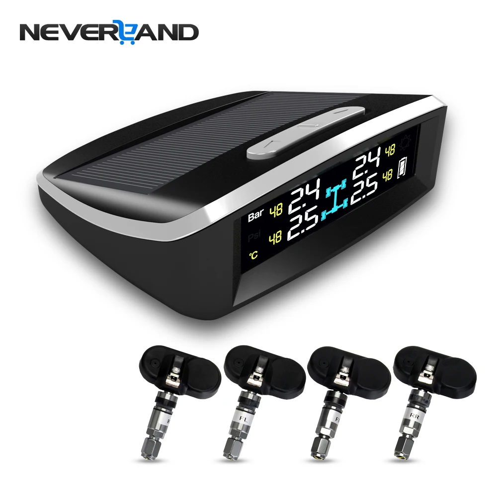 

NEVERLAND Wireless Smart Car TPMS 12V Digital Tire Pressure Monitoring System Tire Pressure Alarm External & Internal Sensor